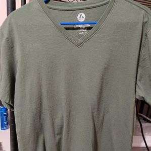 American Giant Premium V-Neck Shirt Medium Green
